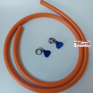 Badé gasslang met slangklemmen lengte 1,5 mtr